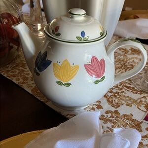 Johnson Brothers Floral Serveware with Yellow, Pink, and Blue Accents